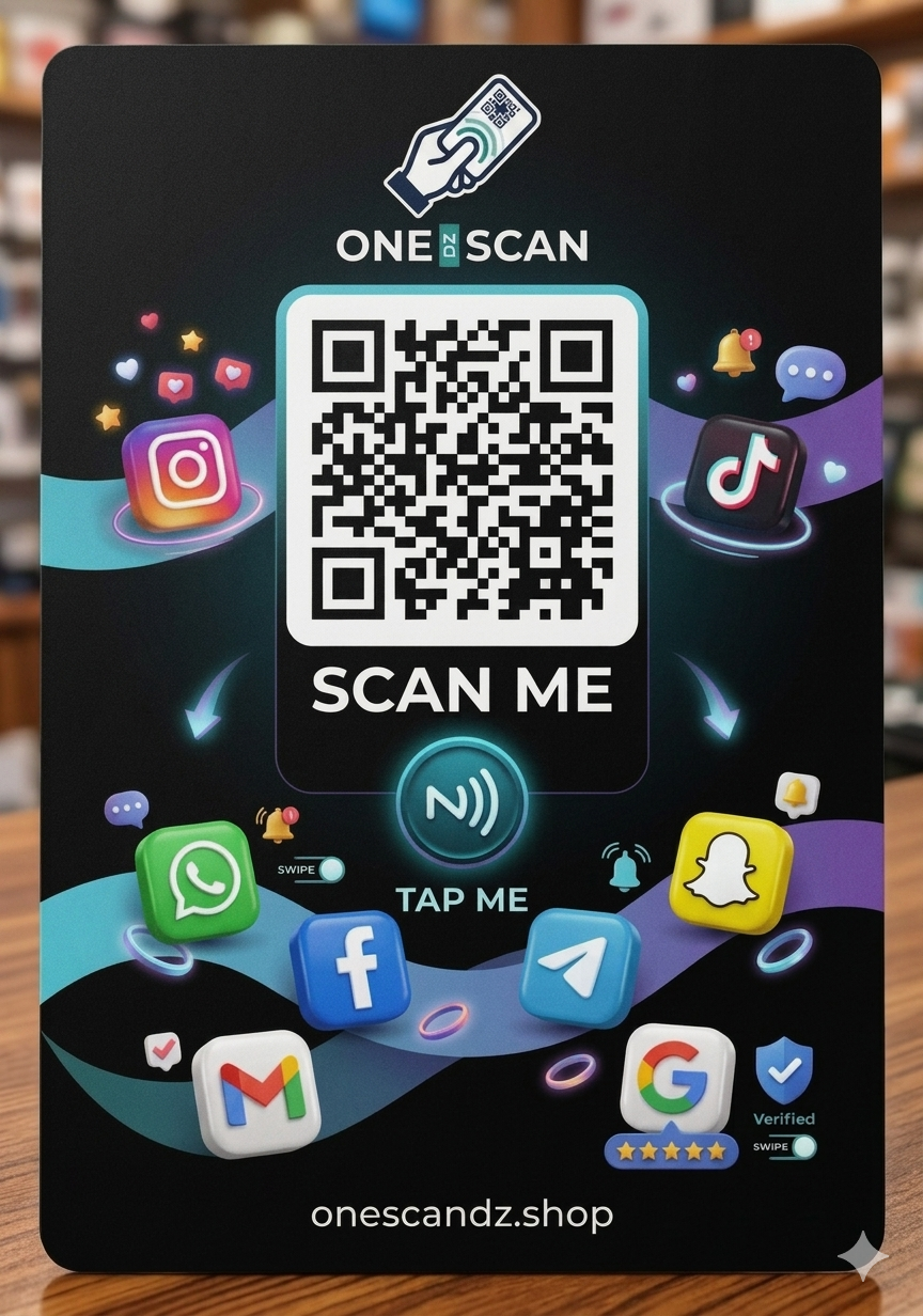 بطاقات NFC و QR الذكية من One Scan DZ | بطاقة واحدة تجمع كل حساباتك وروابطك
